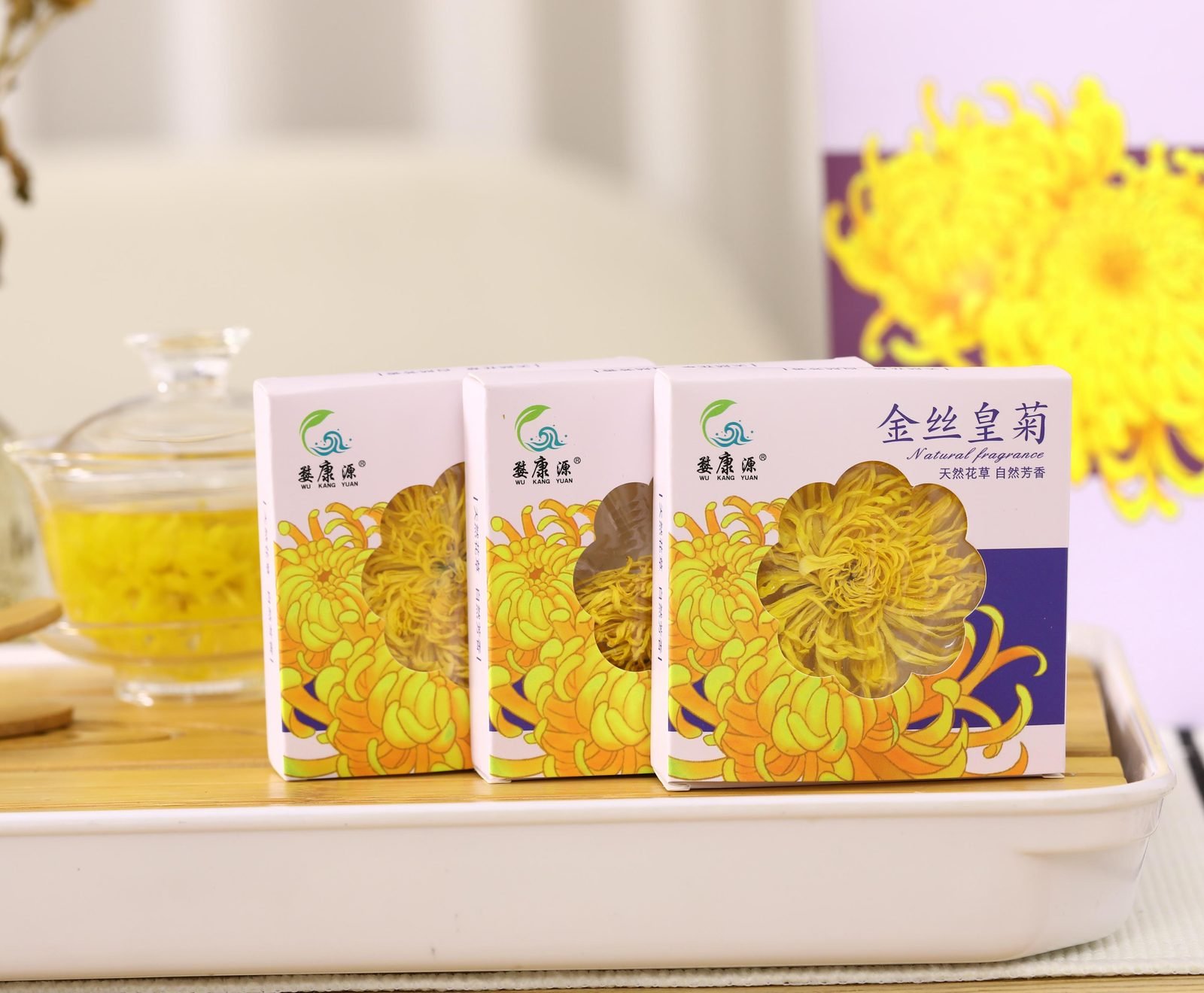 Organic Wuyuan Royal Chrysanthemum – King Grade 20 Flowers - Image 2
